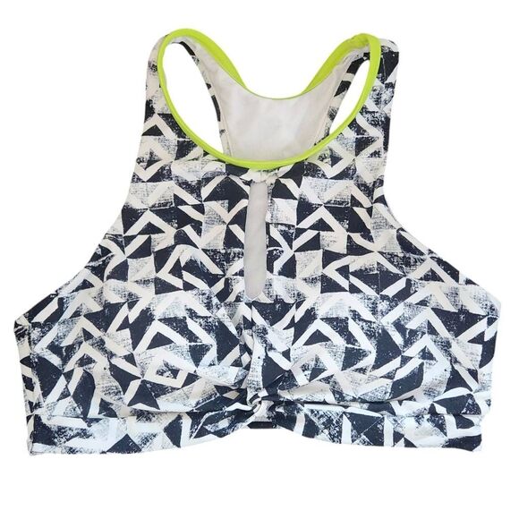 Gossip Black Print Sports Bra with Green Trim NWT Size Medium Racerback Bra - Picture 1 of 10